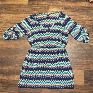Rue21 Multicolor Chevron Long Sleeve Dress